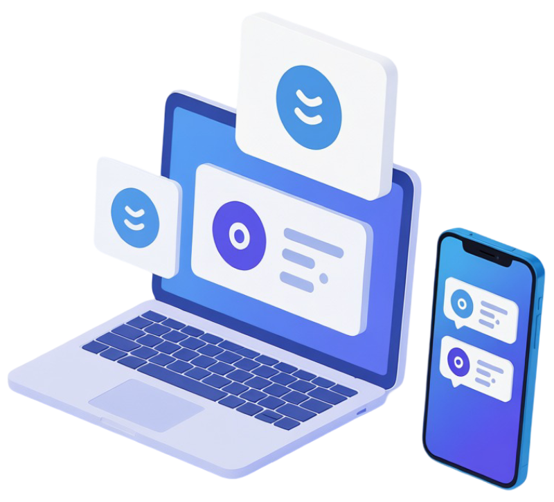 Professional digital solutions showcased on laptop and mobile devices